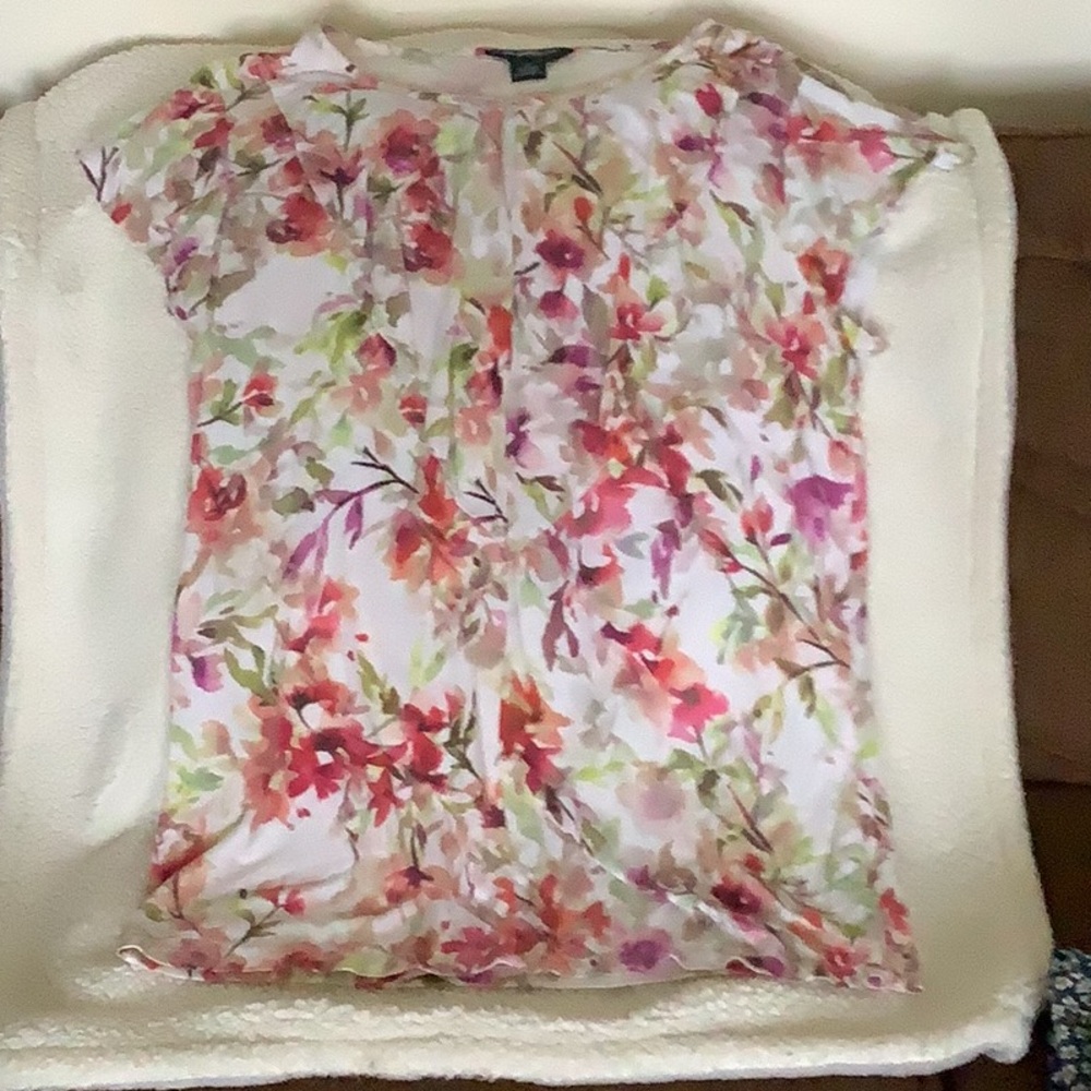 Floral Women's Top - Pink and Green